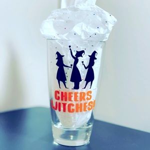 Custom Halloween drink glass “cheers witches”